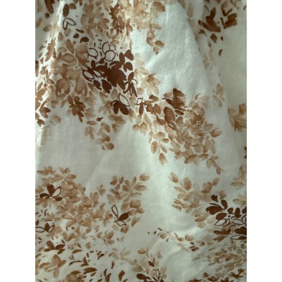 Abercrombie & Fitch Floral Linen Blend Off Shoulder Cropped Top Brown Size XXL - Picture 6 of 11